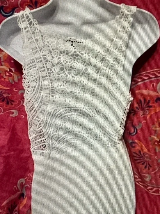 Ralph Lauren Cream Crochet Detail Tank - Picture 4 of 4